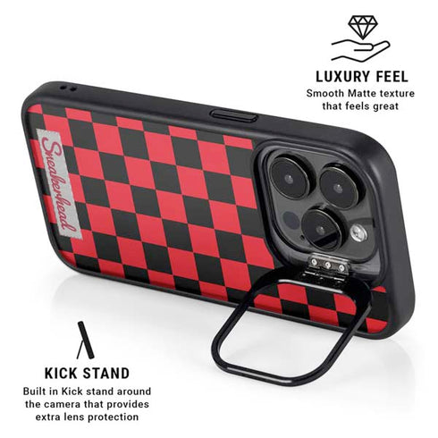 Sneakerhead Red Checkered iPhone 16 Pro Kickstand Case